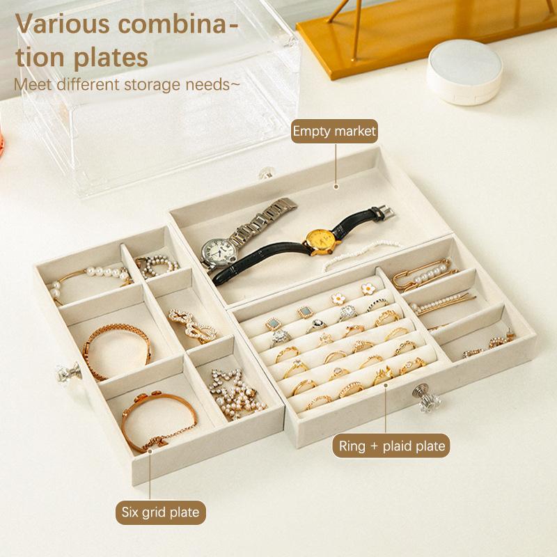 Jewelry Organizer Box Transparent Display Case 3 Layer Earrings Necklace Ring Plastic Organizing Boxes Velvet Jewelry Tray Gifts бежевий
Jewelry Organizer Box Transparent Display Case 3 Layer Earrings Necklace Ring Plastic Organizing Boxes Velvet Jewelry Tray Gifts бежевий