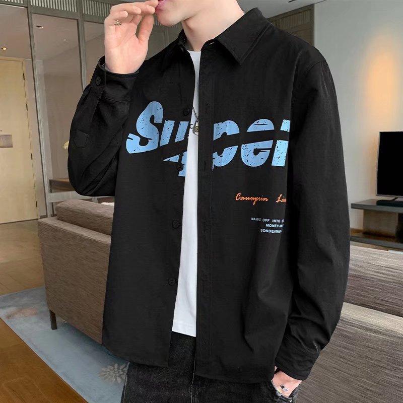 Men Letter Print Long Sleeve Button Down Shirt Oversized Casual Lapel Shirt for Men M
Men Letter Print Long Sleeve Button Down Shirt Oversized Casual Lapel Shirt for Men M
