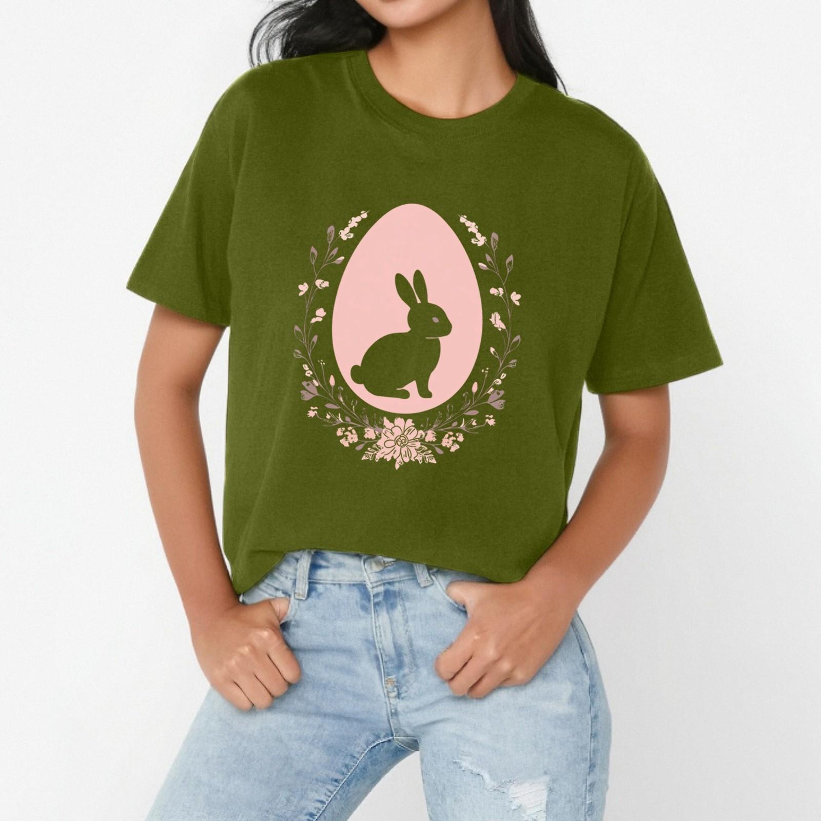 Женская повседневная свободная футболка с пасхальным принтом, круглый вырез, пуловер, короткий рукав, топ L армия зеленый
Женская повседневная свободная футболка с пасхальным принтом, круглый вырез, пуловер, короткий рукав, топ L армия зеленый