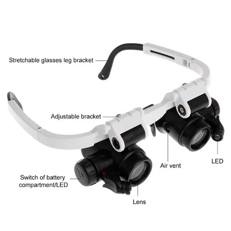head-mounted magnifying glass, adjustable magnifying glass and LED 8X 15X watch jeweler s close-up work for repairing glasses
head-mounted magnifying glass, adjustable magnifying glass and LED 8X 15X watch jeweler s close-up work for repairing glasses