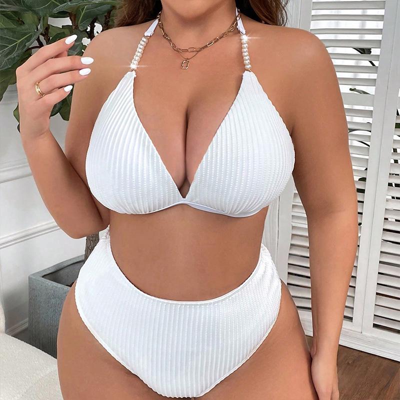 2025 Plus Size Solid Color High Waist Bikini: European and American Style, Cross-Border Backless Sling Swimsuit. 1XL білий
2025 Plus Size Solid Color High Waist Bikini: European and American Style, Cross-Border Backless Sling Swimsuit. 1XL білий