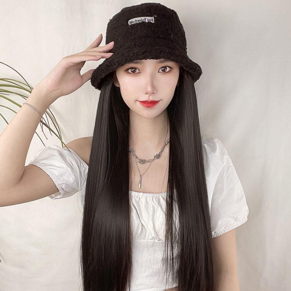 Korean Style Fisherman Hat Wig Warm Long Straight Hat Wigs Winter Hat Wig Girls Light Brown-Khaki Hat
Korean Style Fisherman Hat Wig Warm Long Straight Hat Wigs Winter Hat Wig Girls Light Brown-Khaki Hat
