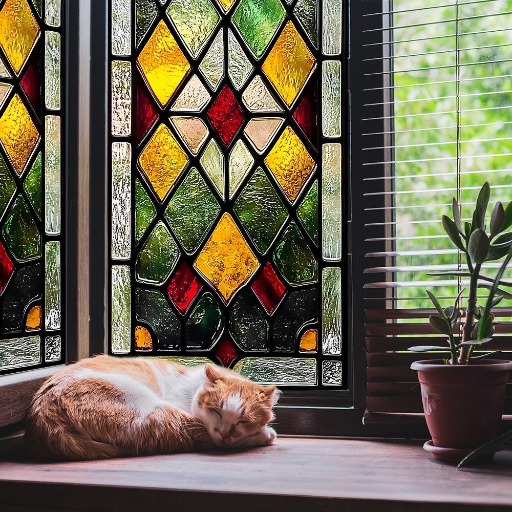 Retro-painted Diamond-shaped Grid Home Glass Window Beautification and Decoration Electrostatic Window Stickers
Retro-painted Diamond-shaped Grid Home Glass Window Beautification and Decoration Electrostatic Window Stickers