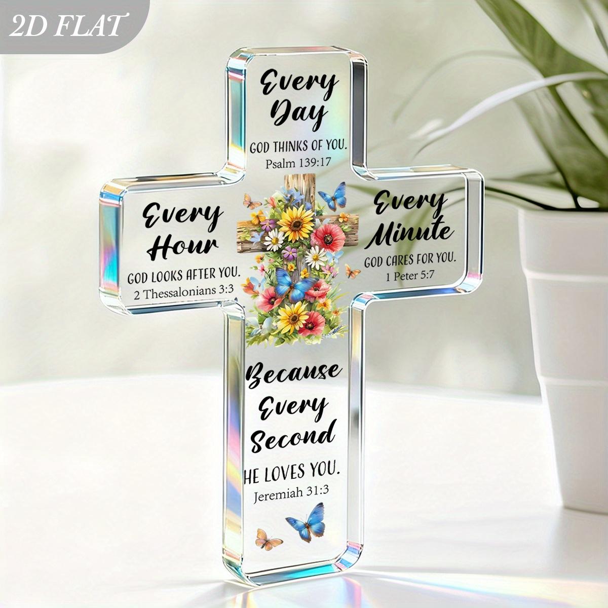 2D Flat Acrylic Bible Cross Decoration, Indoor and Outdoor Decoration - No Battery/electricity Required, Free Day Decoration, Shop Decoration, Du 15*10cm
2D Flat Acrylic Bible Cross Decoration, Indoor and Outdoor Decoration - No Battery/electricity Required, Free Day Decoration, Shop Decoration, Du 15*10cm