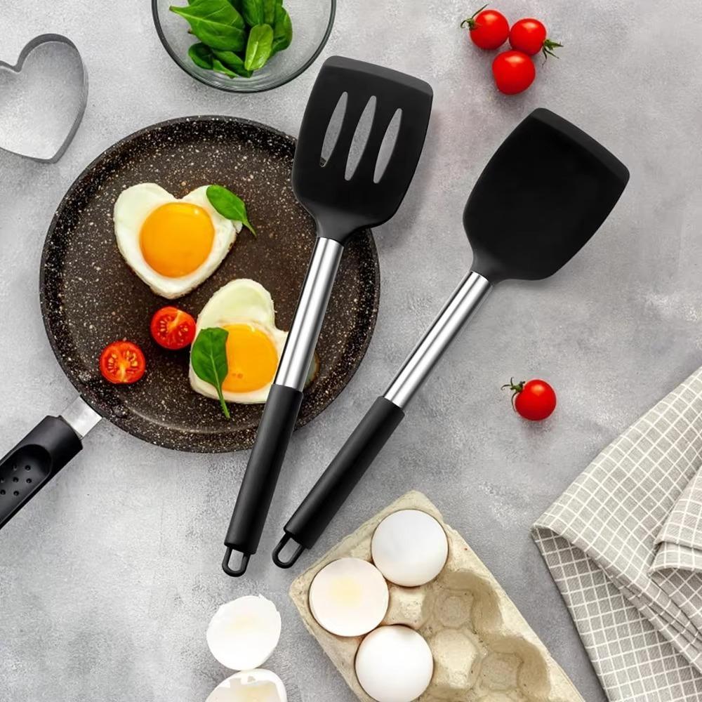 2pcs Non Stick Spatula Turner Set Silicone Cooking Utensils Kitchen Tools for Fish Eggs Pancakes світло-синій колір
2pcs Non Stick Spatula Turner Set Silicone Cooking Utensils Kitchen Tools for Fish Eggs Pancakes світло-синій колір