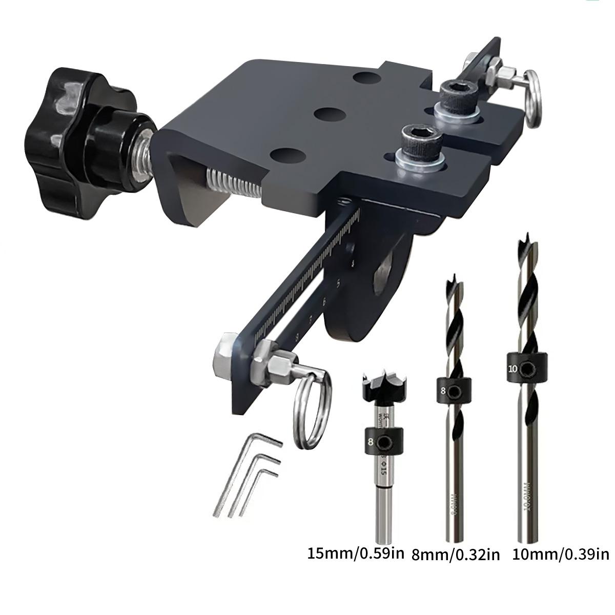 Adjustable Aluminum Woodworking Drilling Jig Kit, 8/10/15mm Doweling Hole Guide, Offset 15mm Locator, Depth Stop Drill Bits Set
Adjustable Aluminum Woodworking Drilling Jig Kit, 8/10/15mm Doweling Hole Guide, Offset 15mm Locator, Depth Stop Drill Bits Set