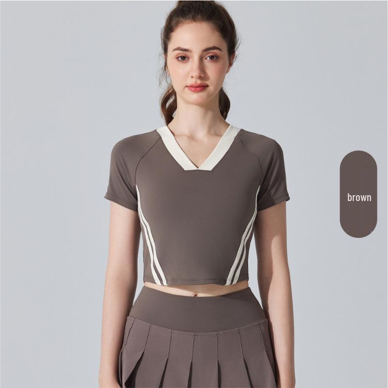 Летний ретро топ для йоги с V-образным вырезом: Слим-фит, Короткий рукав, Быстросохнущий, Влагоотводящий для спорта и бега Large кофейный
Летний ретро топ для йоги с V-образным вырезом: Слим-фит, Короткий рукав, Быстросохнущий, Влагоотводящий для спорта и бега Large кофейный