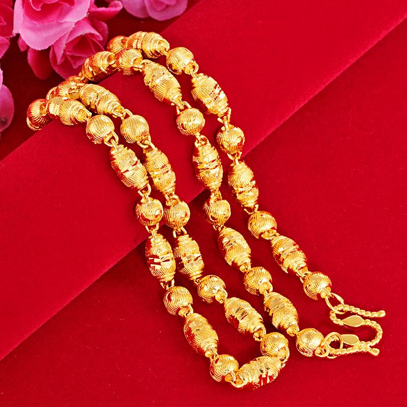 60cm 24k Yellow Gold 8mm Olive Beads Necklaces for Men Wedding Engagement Not Fade Chain Clavicle Necklaces Fine Jewelry Gift
60cm 24k Yellow Gold 8mm Olive Beads Necklaces for Men Wedding Engagement Not Fade Chain Clavicle Necklaces Fine Jewelry Gift