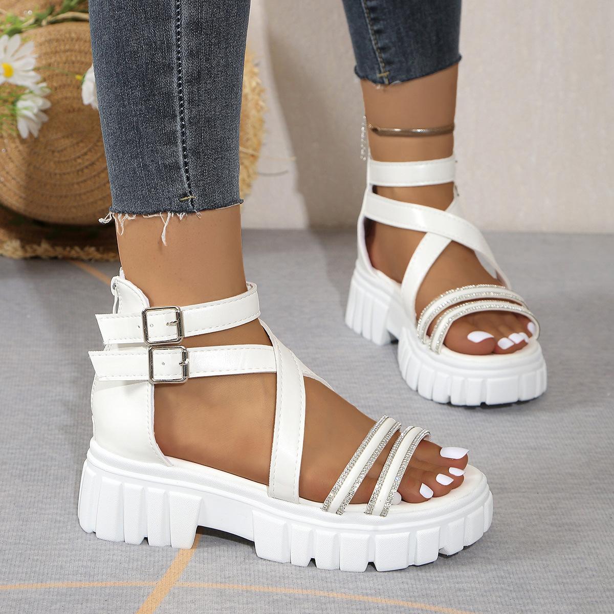 Roman Style Women Sandals Wedge Platform Sandals Luxury Rhinestone Casual Sandal Summer Open Toe Beach Sandals for Women 35 белый
Roman Style Women Sandals Wedge Platform Sandals Luxury Rhinestone Casual Sandal Summer Open Toe Beach Sandals for Women 35 белый