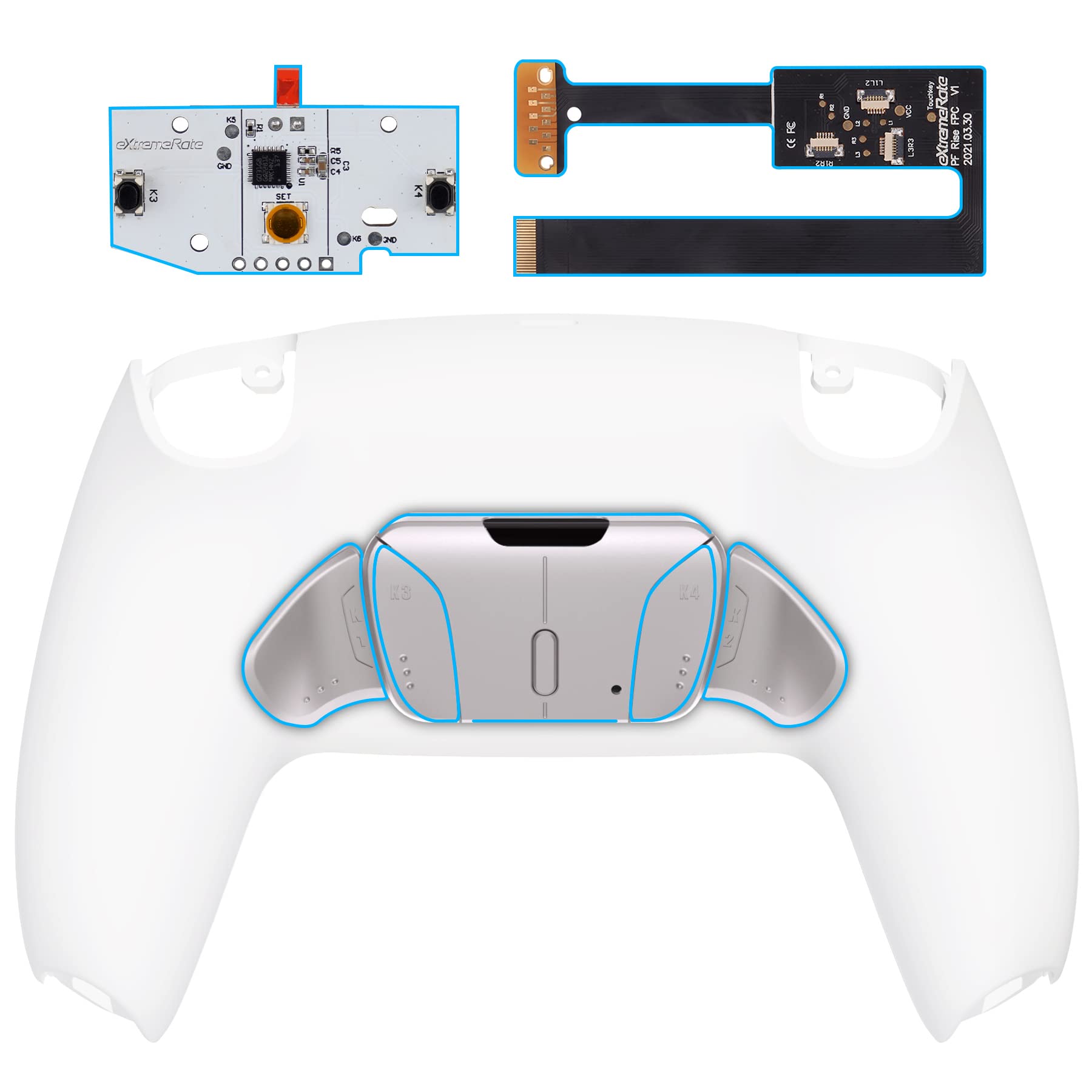eXtremeRate Programmable Back Paddle Metal Version Pure Color RISE4 Remap Kit for Compatible with PS5 Controller Compatible with PS5 Controller білий
eXtremeRate Programmable Back Paddle Metal Version Pure Color RISE4 Remap Kit for Compatible with PS5 Controller Compatible with PS5 Controller білий
