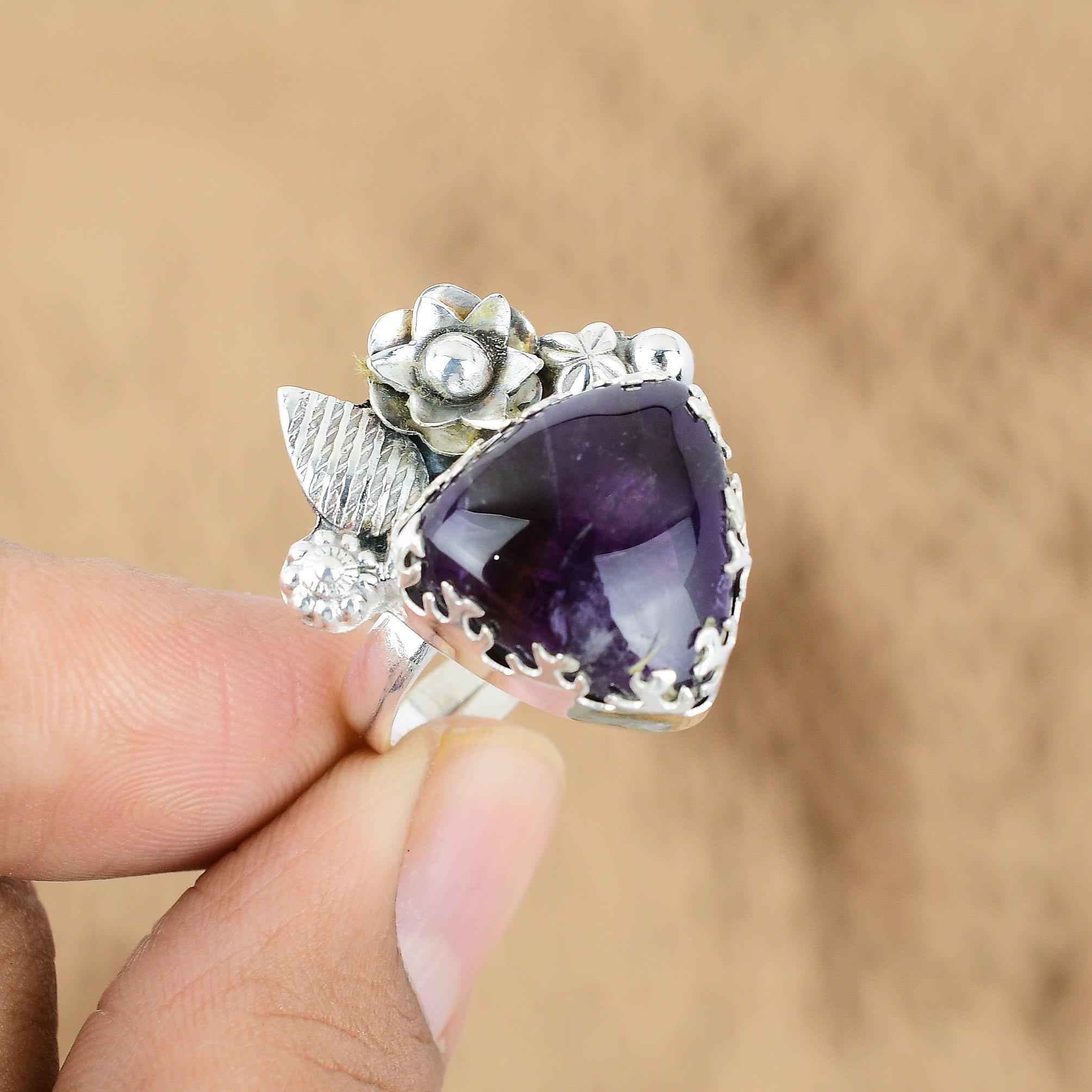 Natural African Amethyst Flower Trendy Promise Artisan Ring Jewelry 925 Silver Yes
Natural African Amethyst Flower Trendy Promise Artisan Ring Jewelry 925 Silver Yes