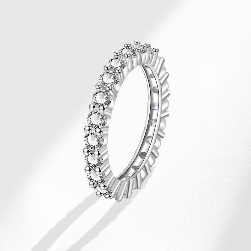 Fashionable Single Row Full Zircon Ring Women 3mm Round Engagement Diamond Ring no. 10 платиновий
Fashionable Single Row Full Zircon Ring Women 3mm Round Engagement Diamond Ring no. 10 платиновий