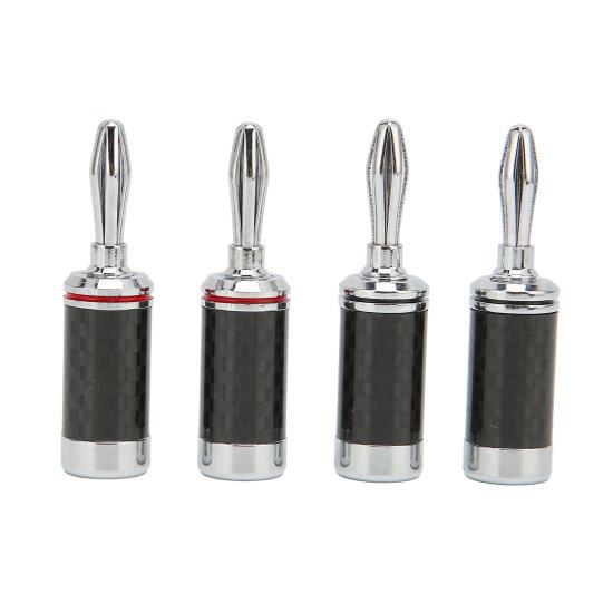 4Pcs Banana Plug Brass Chrome Plated Black Carbon Fiber Shell 6 Leaf Speaker Terminal for 5mm Diameter 
4Pcs Banana Plug Brass Chrome Plated Black Carbon Fiber Shell 6 Leaf Speaker Terminal for 5mm Diameter