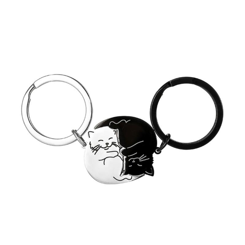 Black and White Cartoon Cats Keychain Playful Cat Keychain Pair for Couples Personalized Cat Pendant Key Rings Charm 1
Black and White Cartoon Cats Keychain Playful Cat Keychain Pair for Couples Personalized Cat Pendant Key Rings Charm 1