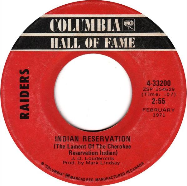 7inch Record RAIDERS 2 Indian Reservation The Lament Of T 433200 Columbia Canada Rock Used
7inch Record RAIDERS 2 Indian Reservation The Lament Of T 433200 Columbia Canada Rock Used