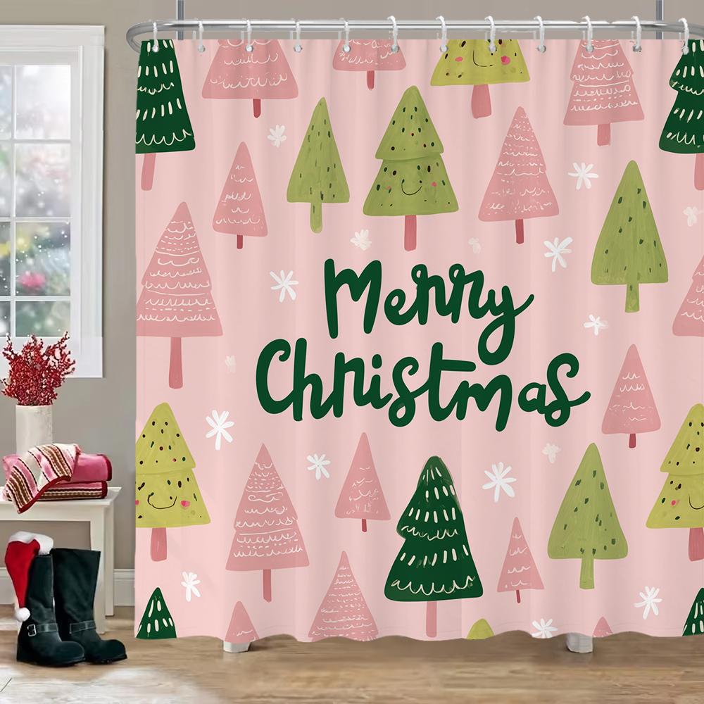 Cartoon Christmas Tree Shower Curtain, Bathroom Decorative Shower Curtain, Printed Fabric Christmas Shower Curtain With Hooks W60H190(CM)-1 Pcs
Cartoon Christmas Tree Shower Curtain, Bathroom Decorative Shower Curtain, Printed Fabric Christmas Shower Curtain With Hooks W60H190(CM)-1 Pcs