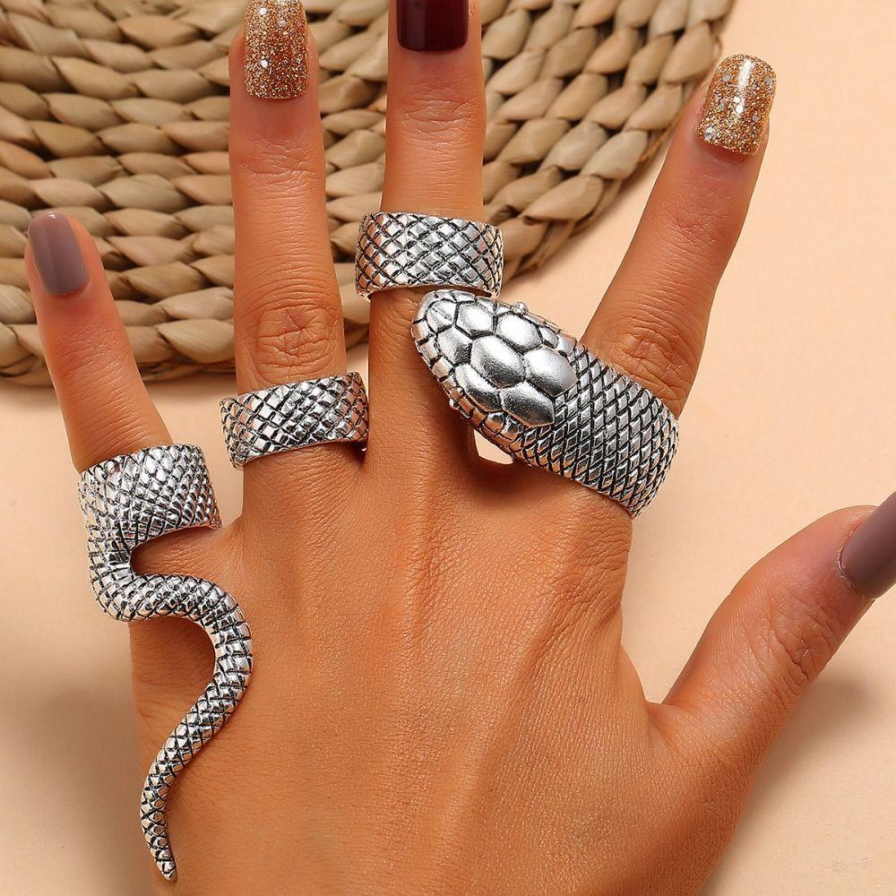 Antique Silver Snake Ring Set Vintage Gothic Ring Trendy Snake Finger Ring Overlay серебряный
Antique Silver Snake Ring Set Vintage Gothic Ring Trendy Snake Finger Ring Overlay серебряный