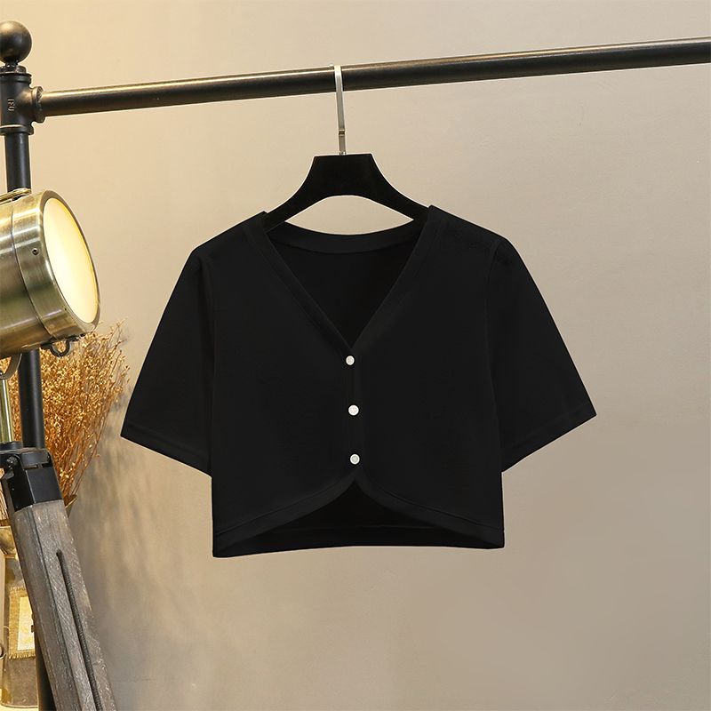 Cardigan Ice Silk Waistcoat Knitted Thin with Shoulder-Straps Short Sleeve Black(W-8556) S
Cardigan Ice Silk Waistcoat Knitted Thin with Shoulder-Straps Short Sleeve Black(W-8556) S