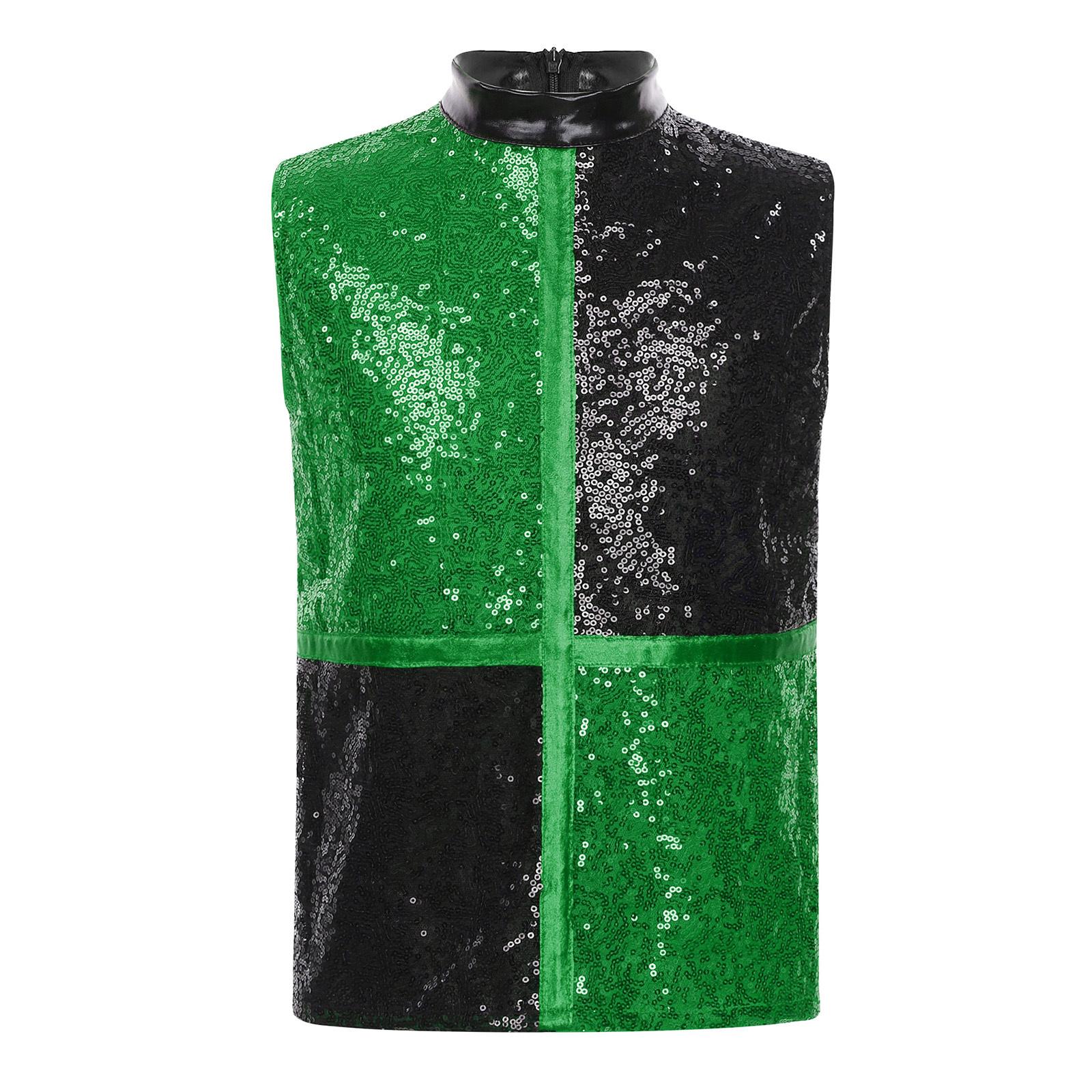 Boys Jazz Dance Top Mock Neck Sleeveless Back Invisible Zipper Shiny Sequins Color Block Stage Costume 5-6 Years
Boys Jazz Dance Top Mock Neck Sleeveless Back Invisible Zipper Shiny Sequins Color Block Stage Costume 5-6 Years