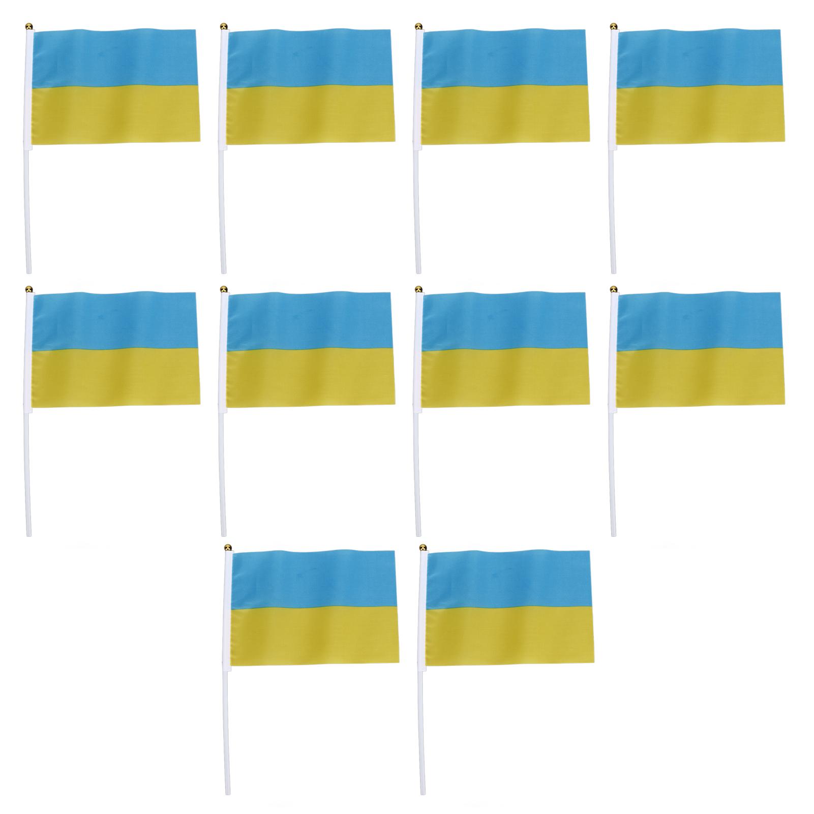 10 Set Ukraine Handheld Flags Mini Polyester Ukrainian Hand Waving Flag for Sporting Events Festive
10 Set Ukraine Handheld Flags Mini Polyester Ukrainian Hand Waving Flag for Sporting Events Festive