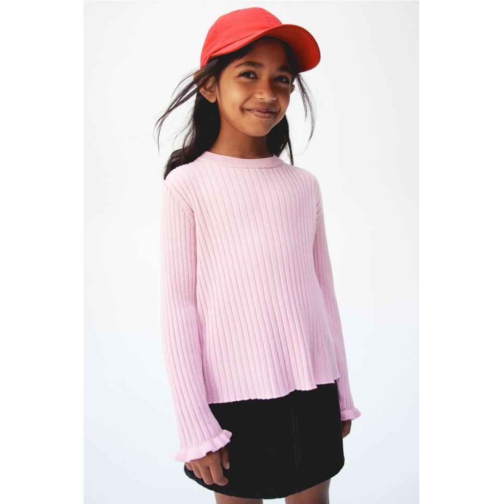 Свитер резинкой HM светло-розовый 
Свитер резинкой HM светло-розовый