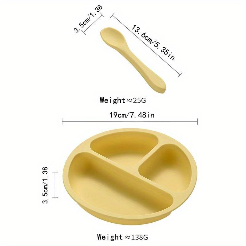 1pc Food grade silicone auxiliary food bowl and spoon set for little girls or boys, anti fall plate with suction cup tableware Plate spoon жёлтый
1pc Food grade silicone auxiliary food bowl and spoon set for little girls or boys, anti fall plate with suction cup tableware Plate spoon жёлтый