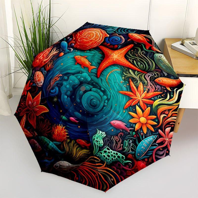 Underwater Paradise: Vibrant Sea Life Circular Art Print Umbrella, Cute Umbrella with Cute Design, Portable 3-Fold Compact Umbrella for Men & Women, V
Underwater Paradise: Vibrant Sea Life Circular Art Print Umbrella, Cute Umbrella with Cute Design, Portable 3-Fold Compact Umbrella for Men & Women, V