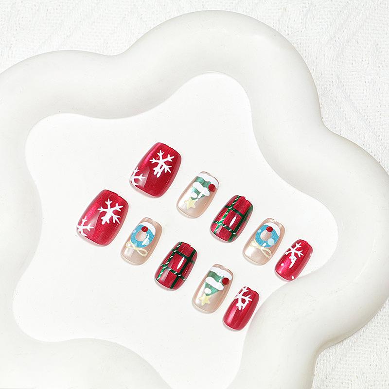 Cute Christmas Short Cat Eye Press-on Nails 30PCS, Snowman Santa Festive Fake Nails, Colorful Non-fading Healthy Comfortable 30pcs/box
Cute Christmas Short Cat Eye Press-on Nails 30PCS, Snowman Santa Festive Fake Nails, Colorful Non-fading Healthy Comfortable 30pcs/box