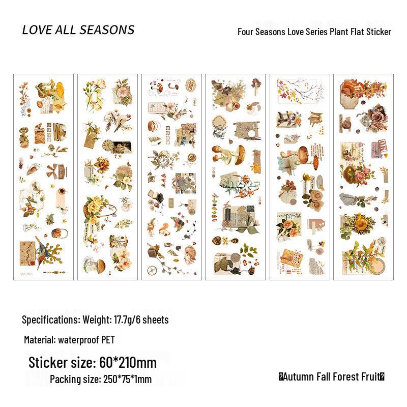 Прозорі ПЕТ-наклейки Love All Seasons: Вінтажні квіткові та рослинні дизайни (6 аркушів) для прикраси щоденника своїми руками
Прозорі ПЕТ-наклейки Love All Seasons: Вінтажні квіткові та рослинні дизайни (6 аркушів) для прикраси щоденника своїми руками