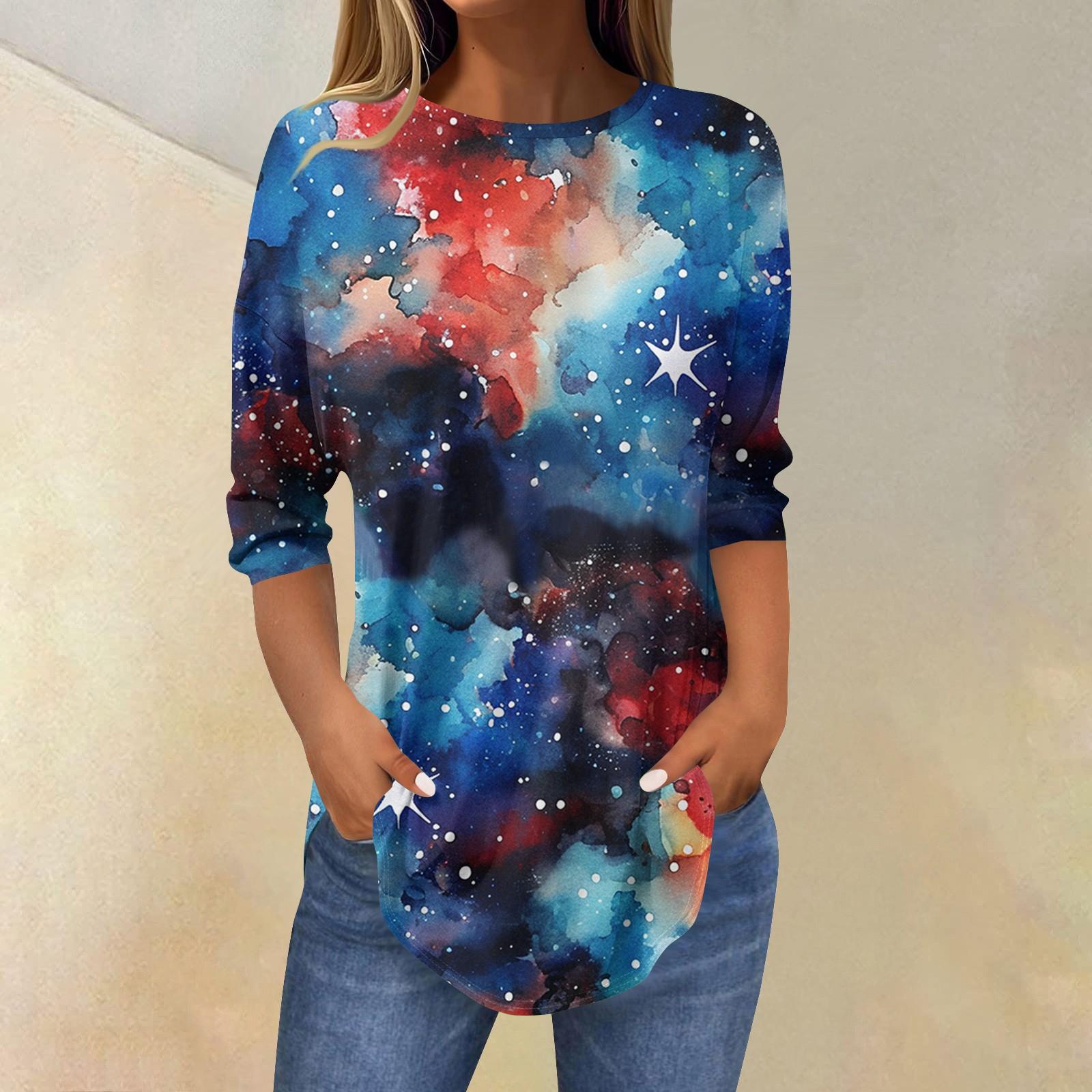 3/4 Length Sleeve Womens Tops Summer T-Shirts Print O Neck Casual Basic Tee Button Shirts Tunic Tops M Темно-синій
3/4 Length Sleeve Womens Tops Summer T-Shirts Print O Neck Casual Basic Tee Button Shirts Tunic Tops M Темно-синій