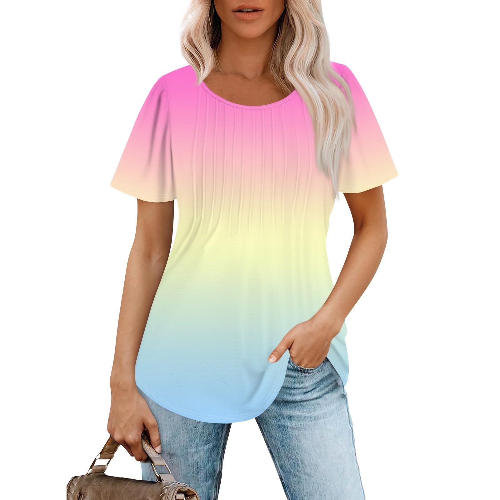 Жіноча модна повсякденна плісирована футболка з круглим вирізом із градієнтним принтом і короткими рукавами XL жовтий
Жіноча модна повсякденна плісирована футболка з круглим вирізом із градієнтним принтом і короткими рукавами XL жовтий