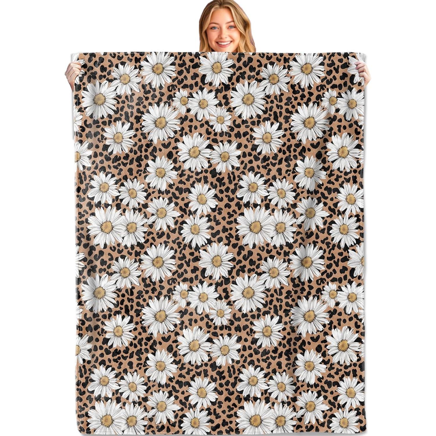 Leopard Print and Daisy Throw Blanket,Soft,Lightweight Flannel,Chic Nature Blankets - Gifts for Kids Women Girls,for Cou 75x90cm
Leopard Print and Daisy Throw Blanket,Soft,Lightweight Flannel,Chic Nature Blankets - Gifts for Kids Women Girls,for Cou 75x90cm