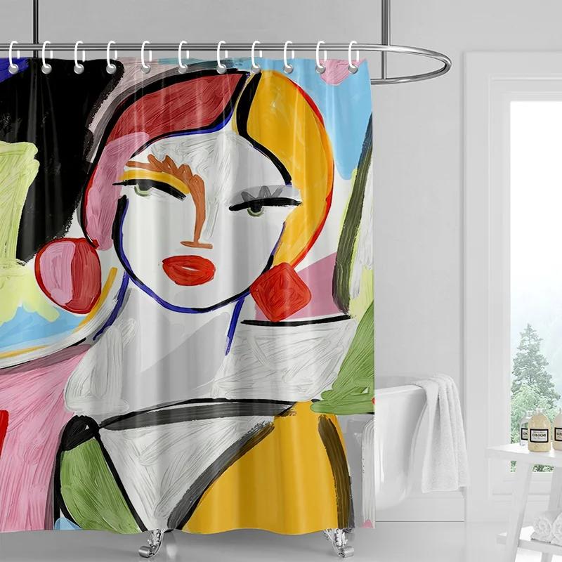 Bold Abstract Woman Shower Curtain-Colorful Portrait With Red Lips And Earrings, Artistic Bathroom Decoration W60H190(CM)-1 Pcs
Bold Abstract Woman Shower Curtain-Colorful Portrait With Red Lips And Earrings, Artistic Bathroom Decoration W60H190(CM)-1 Pcs