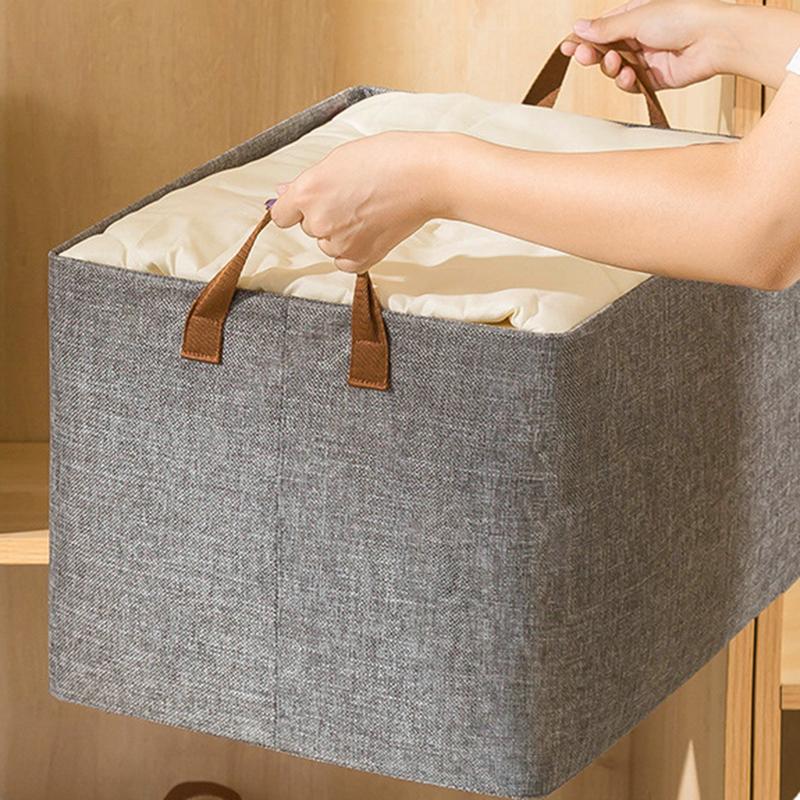 39L Wardrobe Storage Box Metal Frame Imitation Linen Foldable Closet Organizer Grey
39L Wardrobe Storage Box Metal Frame Imitation Linen Foldable Closet Organizer Grey