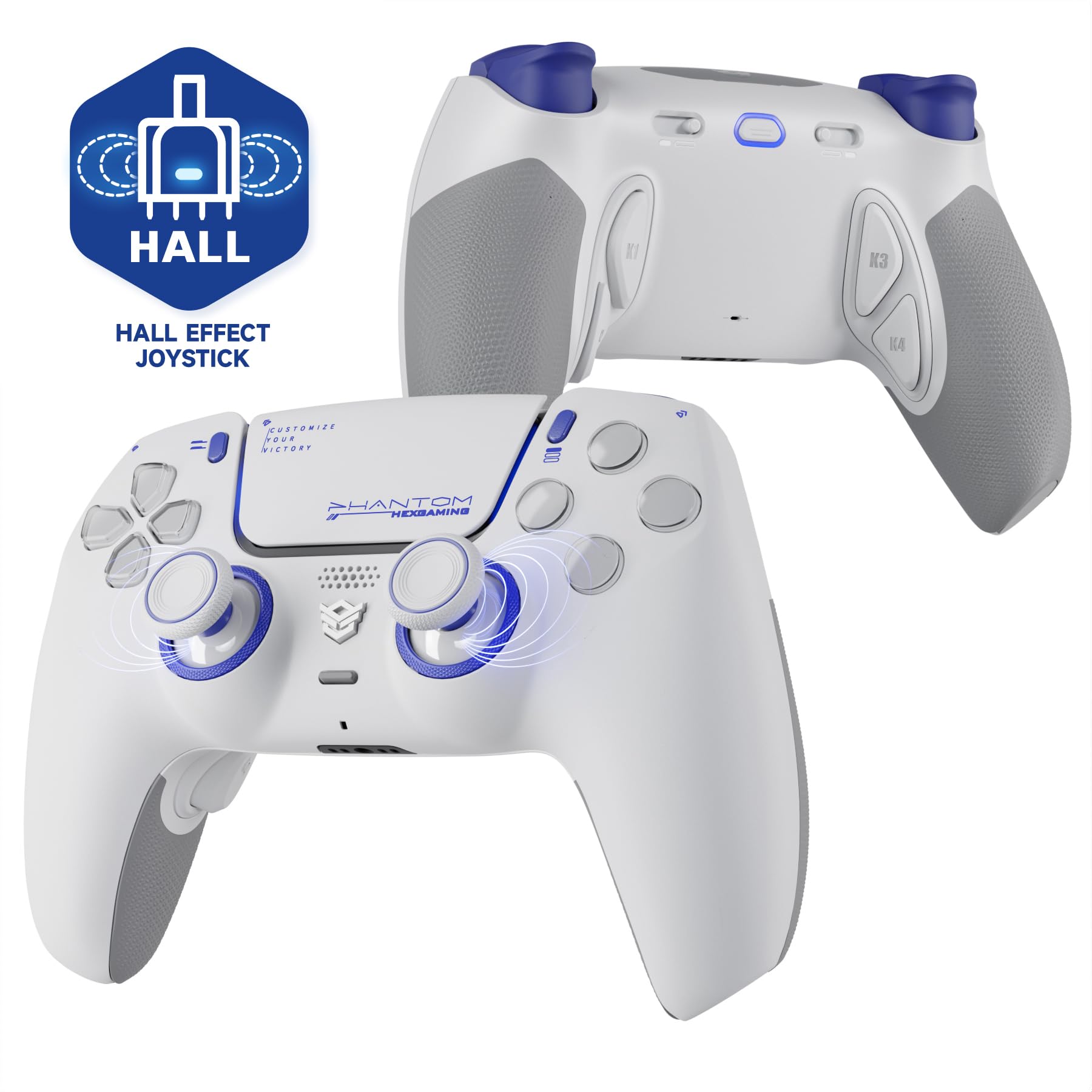 HEXGAMING Hall effect version PHANTOM Pro gaming controller for Comes with 4 assignable back 6 types of profiles can be 8 types of replaceable analog
HEXGAMING Hall effect version PHANTOM Pro gaming controller for Comes with 4 assignable back 6 types of profiles can be 8 types of replaceable analog