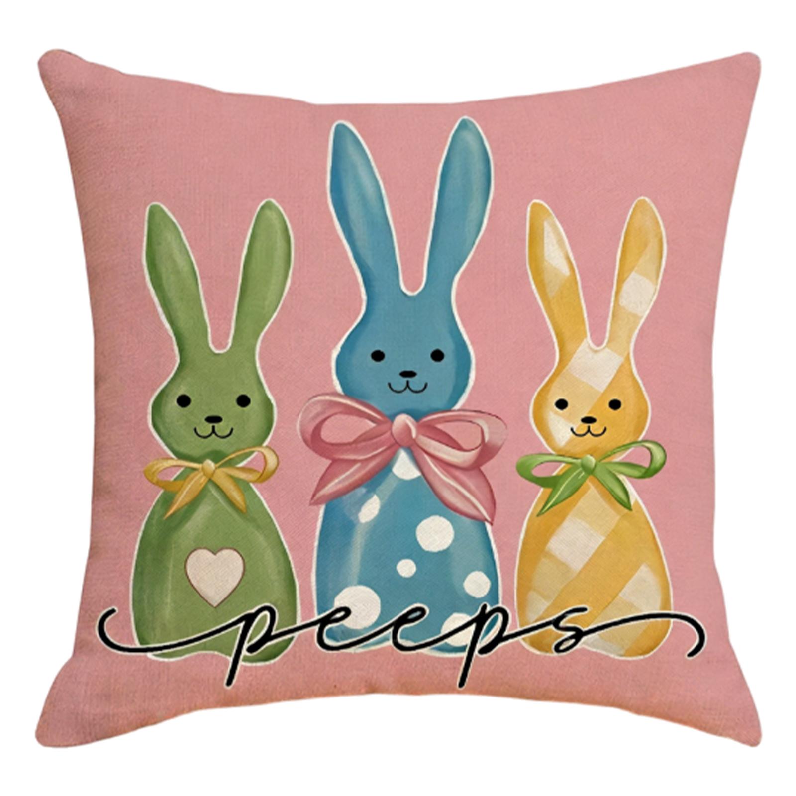 Easter Pillow Cover Linen Fabric Single Side Printed Decorative Cushion Cover for Holiday Home Decor with Bunny Design and Lettering One Size
Easter Pillow Cover Linen Fabric Single Side Printed Decorative Cushion Cover for Holiday Home Decor with Bunny Design and Lettering One Size