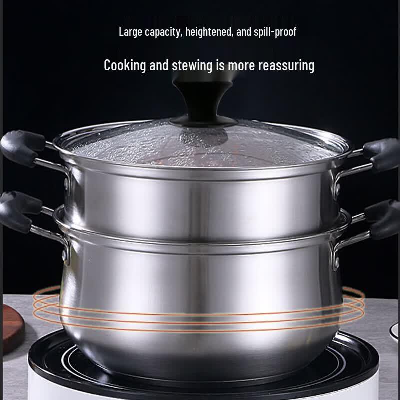 Baishide 304 Stainless Steel Double-Layer Steamer Pot
Baishide 304 Stainless Steel Double-Layer Steamer Pot