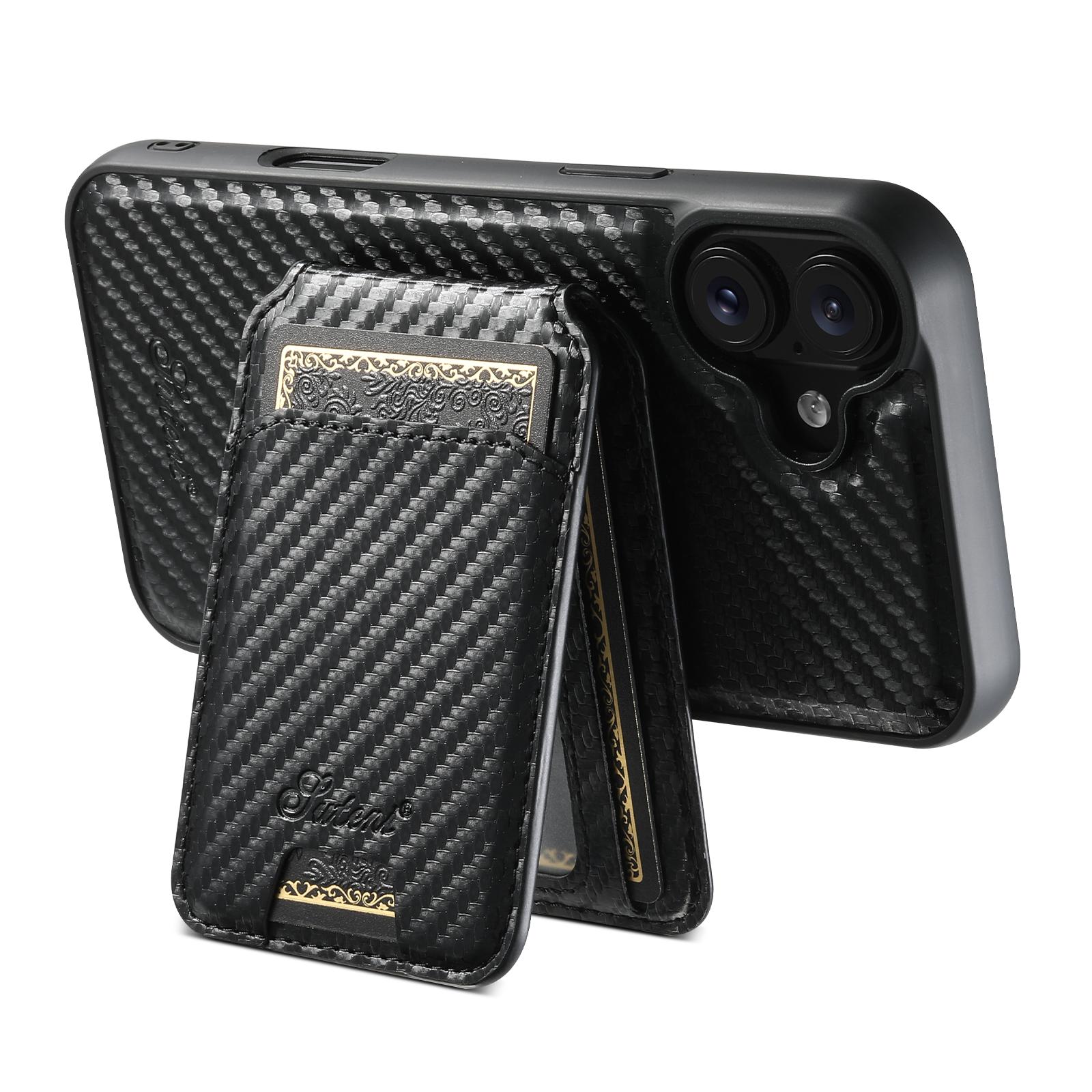 SUTENI H18 For iPhone 16 Magnetic Case Carbon Fiber Texture Leather+TPU Cover with Detachable Card Bag A
SUTENI H18 For iPhone 16 Magnetic Case Carbon Fiber Texture Leather+TPU Cover with Detachable Card Bag A