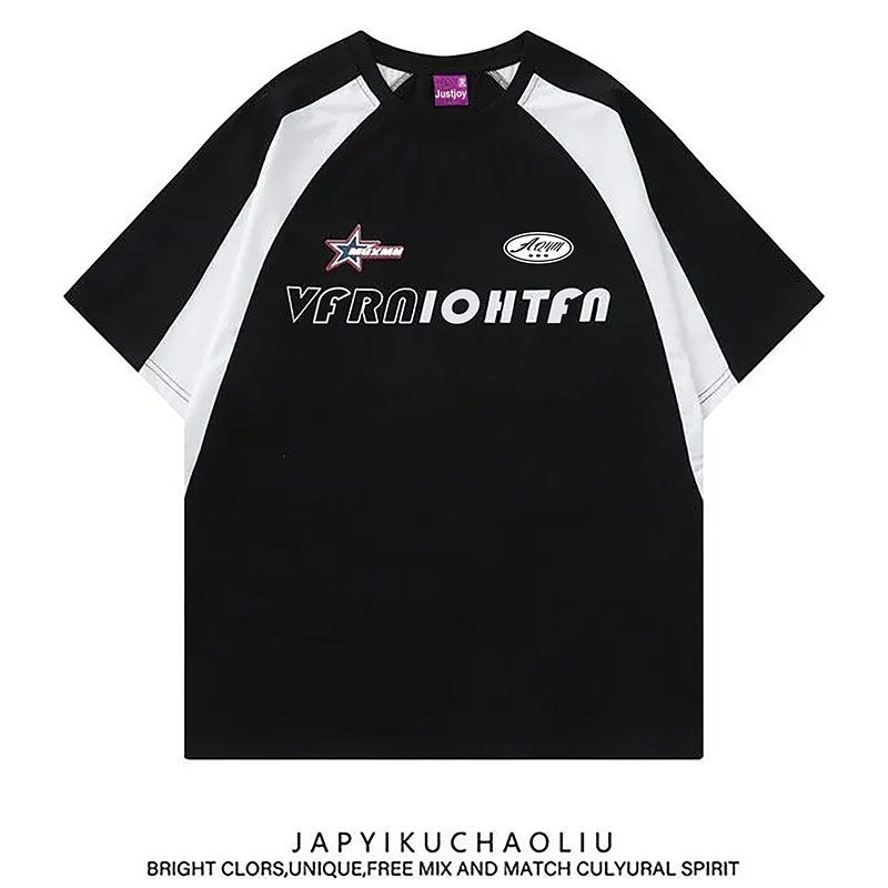 Свободные американские ретро-плечи реглан большого размера, цветная футболка с короткими рукавами для мужчин и женщин, универсальные модные брендовые повседневные топы для пар с принтом
Свободные американские ретро-плечи реглан большого размера, цветная футболка с короткими рукавами для мужчин и женщин, универсальные модные брендовые повседневные топы для пар с принтом