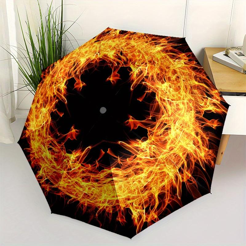 Flame Ring Fire Circle Wall Umbrella - Cute 3-Fold Compact Portable Umbrella with Automatic Open Design, 8-Rib Durable Frame &
Flame Ring Fire Circle Wall Umbrella - Cute 3-Fold Compact Portable Umbrella with Automatic Open Design, 8-Rib Durable Frame &