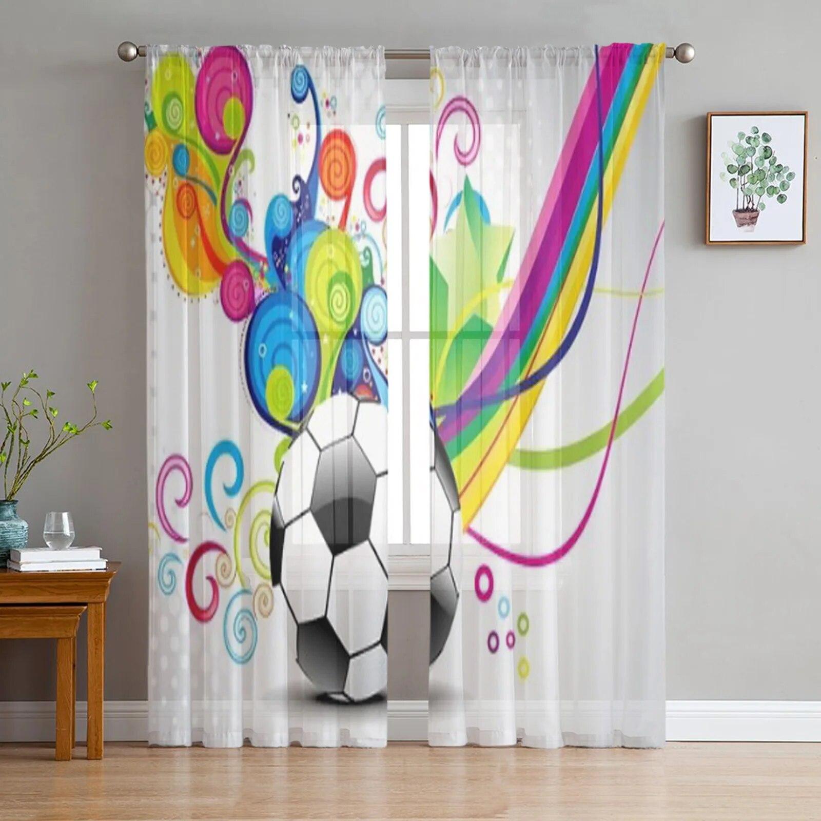 Abstract Wave With Football Sheer Curtains For Bedroom Living Room Tulle Curtains For Kitchen Window Voile Curtains 135W x 114H(cm)
Abstract Wave With Football Sheer Curtains For Bedroom Living Room Tulle Curtains For Kitchen Window Voile Curtains 135W x 114H(cm)