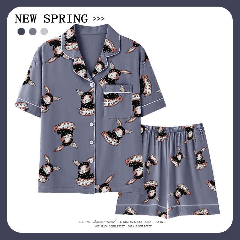 Real Shot Cartoon Cute Pajamas Women s Summer Short Sleeve Shorts Cardigan Thin Factory Clearance Series M size recommended 45kg inner
Real Shot Cartoon Cute Pajamas Women s Summer Short Sleeve Shorts Cardigan Thin Factory Clearance Series M size recommended 45kg inner