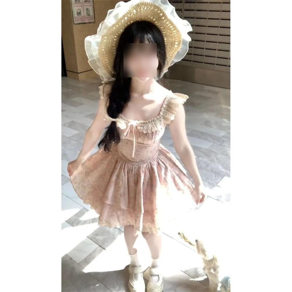 Sweet Spice Girl Blue Floral Suspender Dress Women s Summer Beauty Fluffy Short Skirt Small Flying Sleeves Waist Cake Skirt S- (can be worn within 45kg) рожевий
Sweet Spice Girl Blue Floral Suspender Dress Women s Summer Beauty Fluffy Short Skirt Small Flying Sleeves Waist Cake Skirt S- (can be worn within 45kg) рожевий