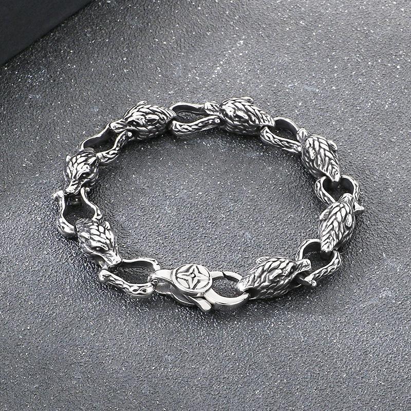 Retro Stainless Steel Wolf Head Bite Chain Bracelet Men Domineering Animal Charms Jewelry Personalized Festival Accessory 22cm
Retro Stainless Steel Wolf Head Bite Chain Bracelet Men Domineering Animal Charms Jewelry Personalized Festival Accessory 22cm