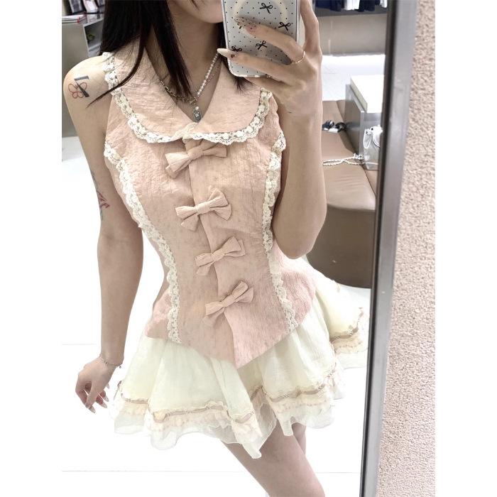 Pink Bow Lace Doll Collar Tank Top & Skirt Set for Women - Summer Two-Piece Outfit Medium
Pink Bow Lace Doll Collar Tank Top & Skirt Set for Women - Summer Two-Piece Outfit Medium