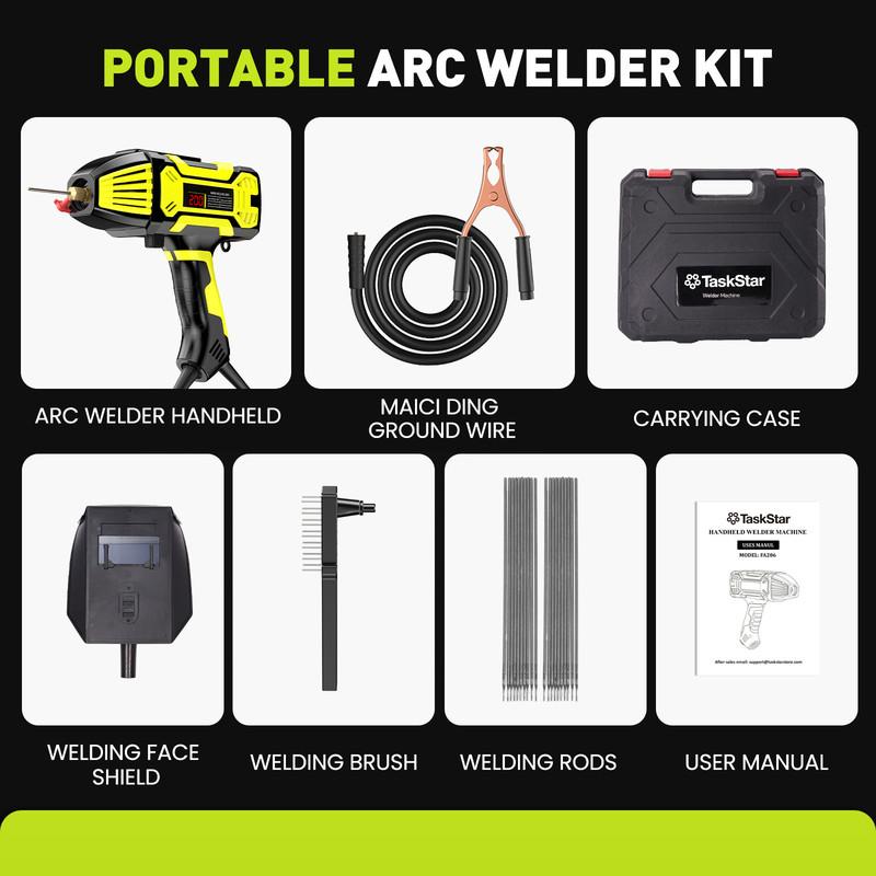 TaskStar Portable Welding Machine 110V, IGBT Inverter Handheld Stick ARC Welder 20-200Amp
TaskStar Portable Welding Machine 110V, IGBT Inverter Handheld Stick ARC Welder 20-200Amp