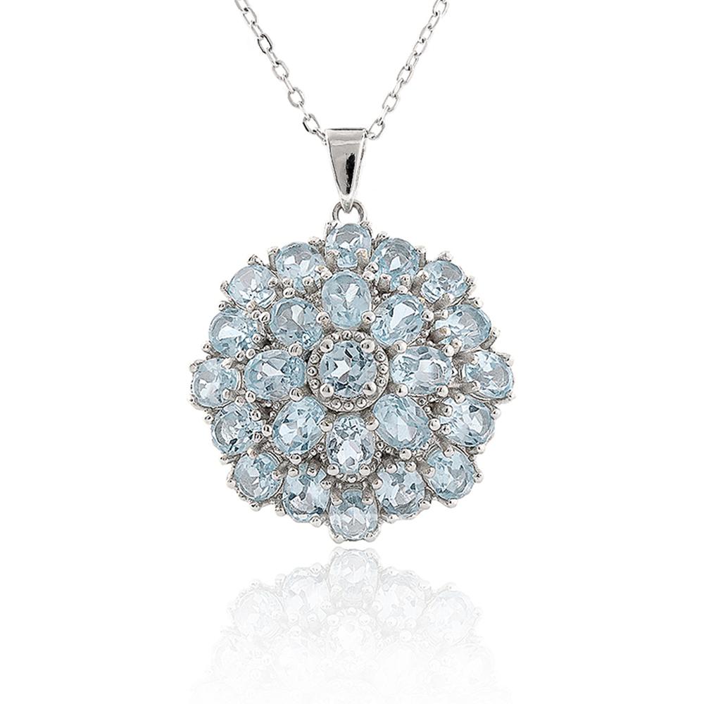 Large Flower Design Natural blue Topaz pendant necklace round design gorgeous jewelry women 925 sterling silver anniversary part M синий
Large Flower Design Natural blue Topaz pendant necklace round design gorgeous jewelry women 925 sterling silver anniversary part M синий