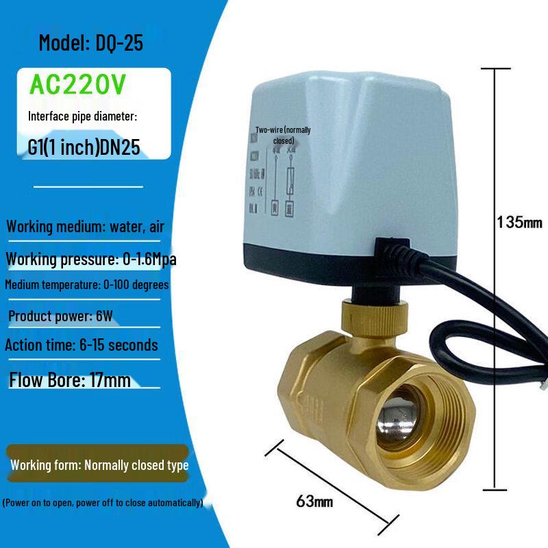 Aokewen DN25 AC220V Electric Two-Way Ball Valve
Aokewen DN25 AC220V Electric Two-Way Ball Valve