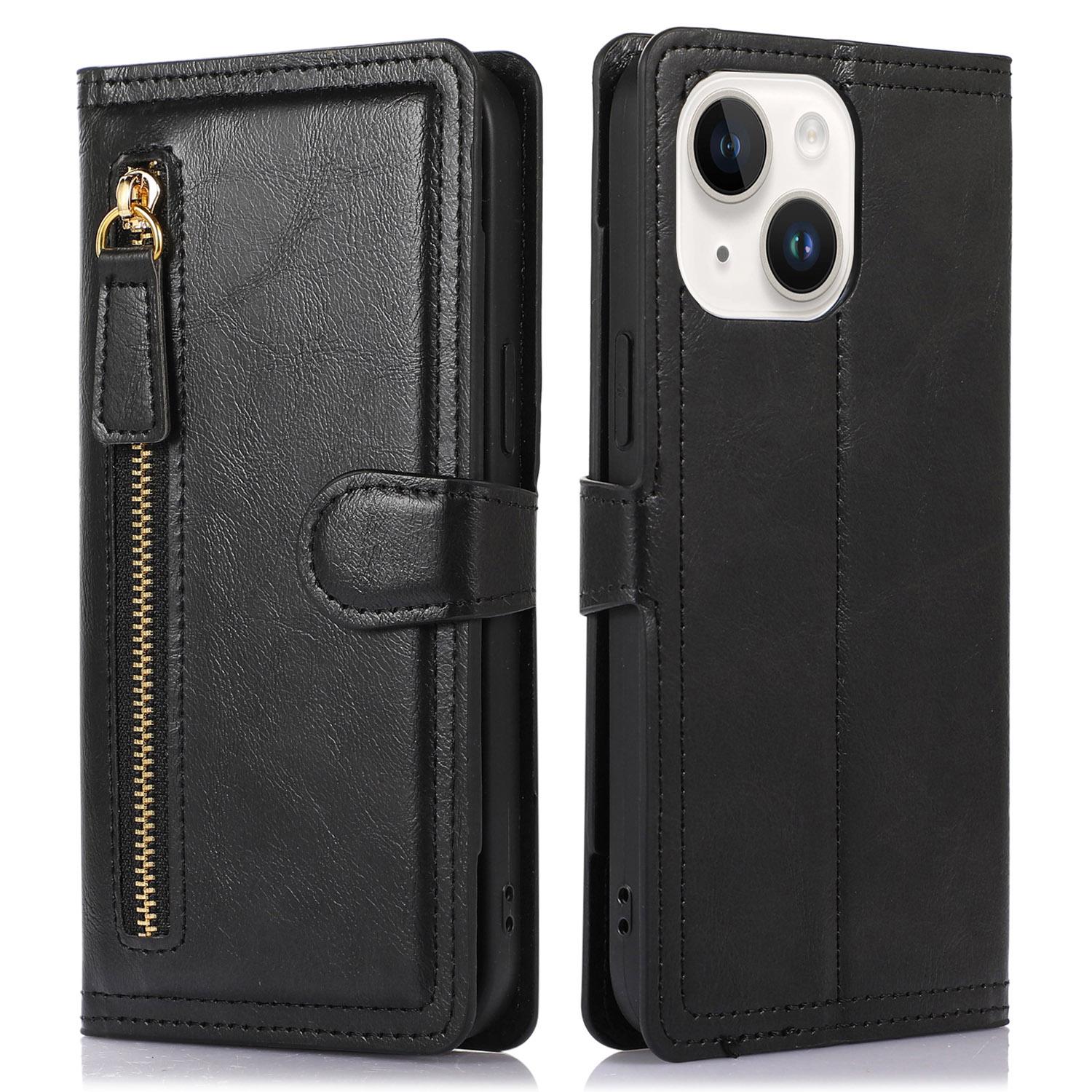 For iPhone 15 Phone Case Wallet Zipper Pocket Shockproof PU Leather Shell Flip Stand Phone Cover Black
For iPhone 15 Phone Case Wallet Zipper Pocket Shockproof PU Leather Shell Flip Stand Phone Cover Black