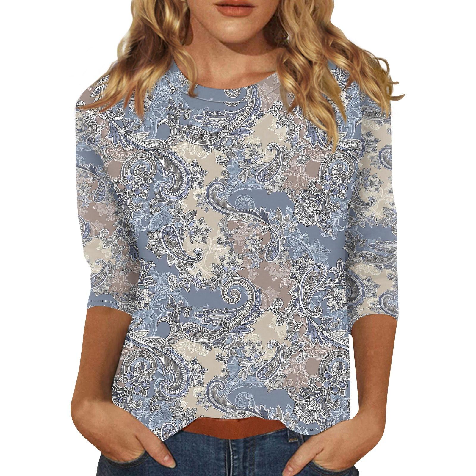 Women s Fashion Floral Print Round Neck Three Quarter Sleeve T-Shirt Casual Top XL
Women s Fashion Floral Print Round Neck Three Quarter Sleeve T-Shirt Casual Top XL